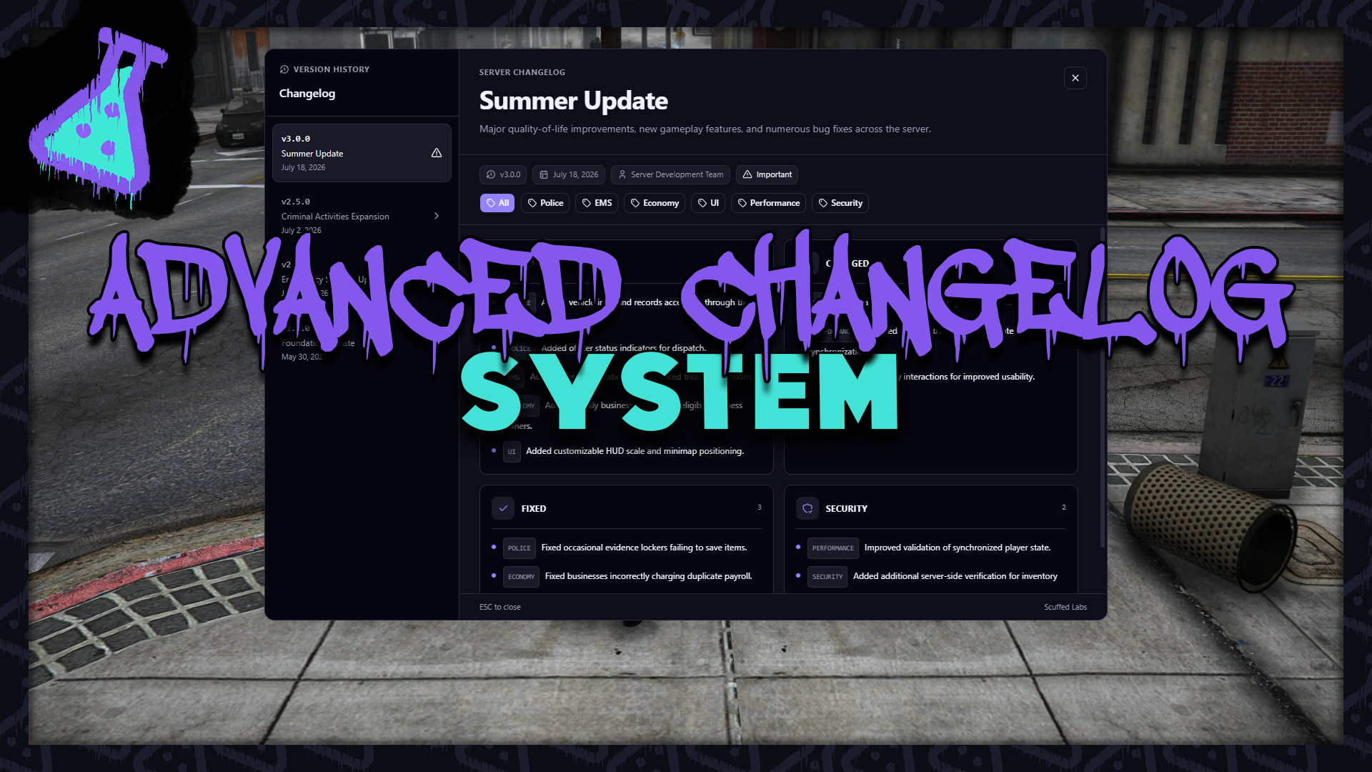 Simple Changelog System