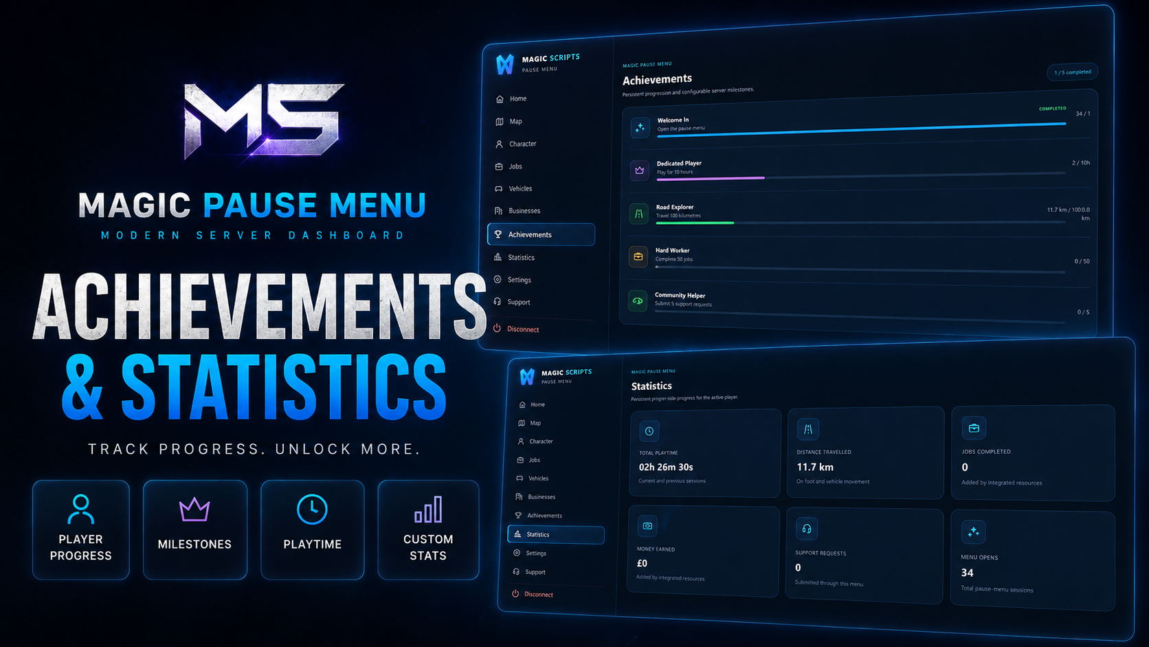 Magic Pause Menu – Advanced FiveM Player Dashboard