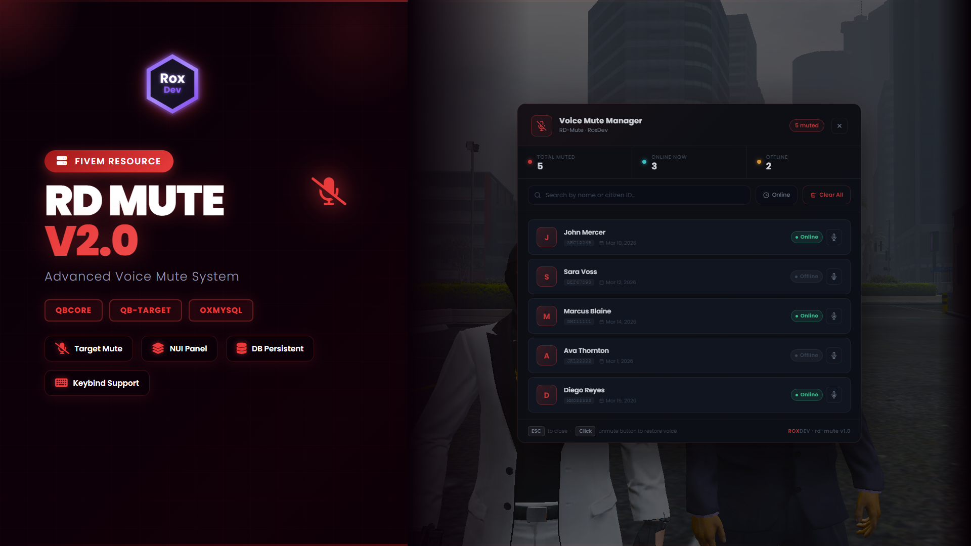 RD Mute v2.0 - Advanced Voice Mute System