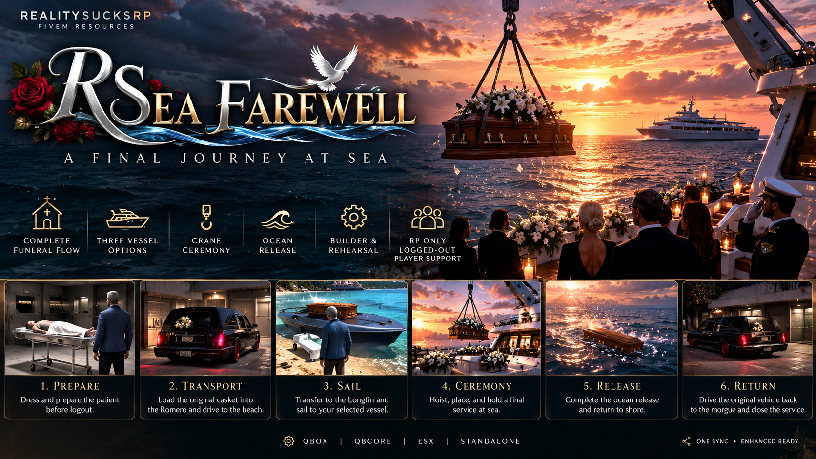 RS Sea Farewell — Cinematic Ocean Funerals | Gangs | Emergency | Civilian Casket