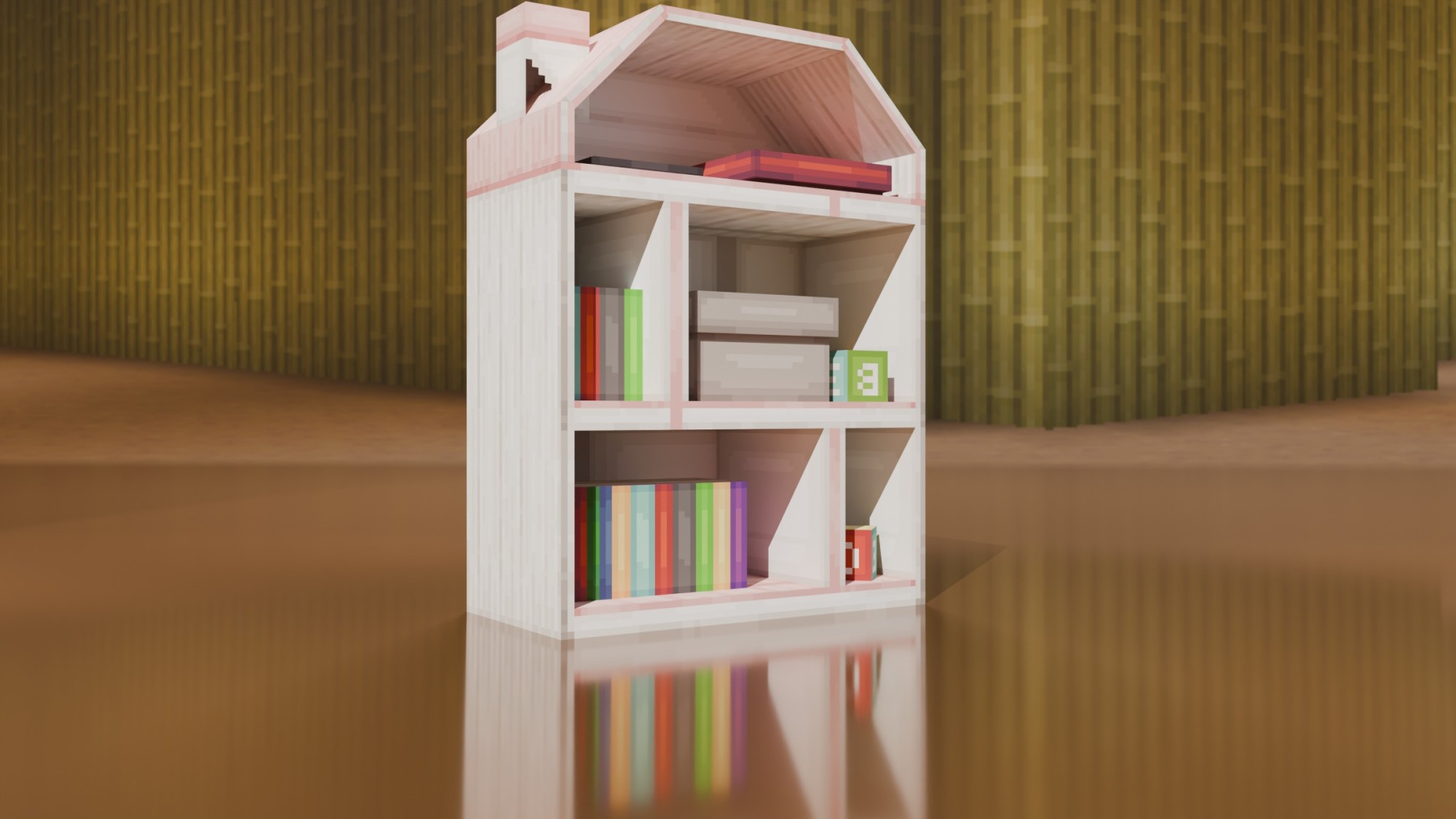 Toy Bookshelf III — cosmetic Furniture v2 item on the NovaVoid Cat Civilization Minecraft server