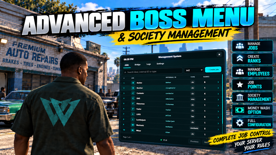 [ESX] Advanced Boss Menu & Society Management