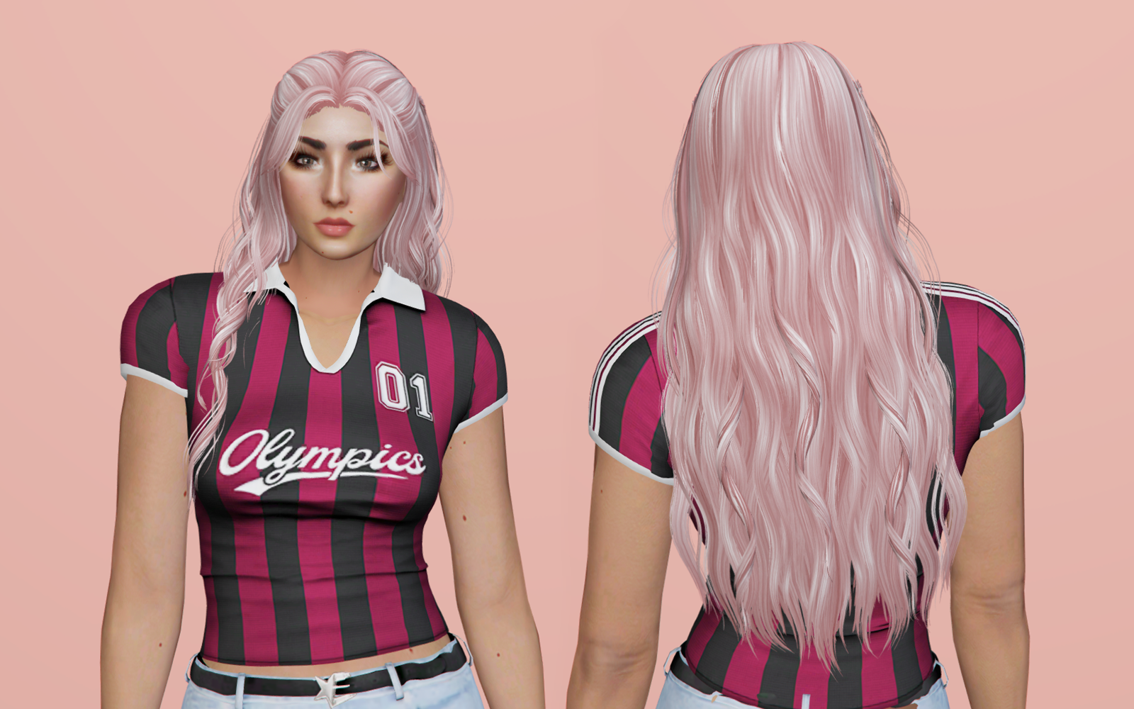 #003 Wavy Medium Hairstyle