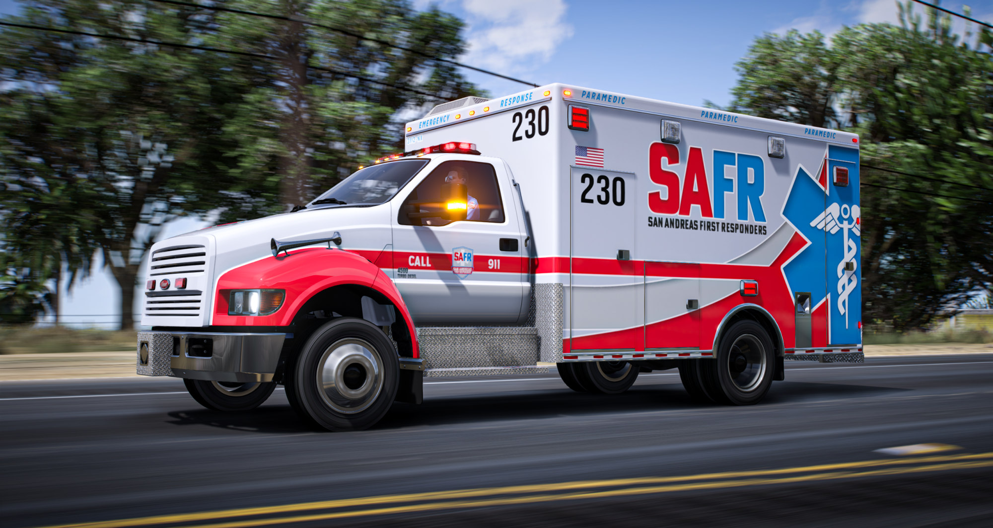 EMS Ambulances Type 1 + Animated Gurney Bundle