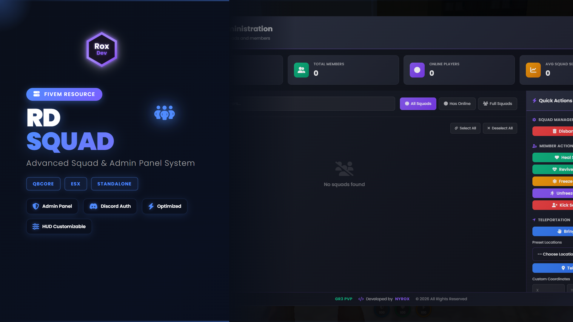 RD Squad System - Teams, UI, Discord Sync & Admin Panel