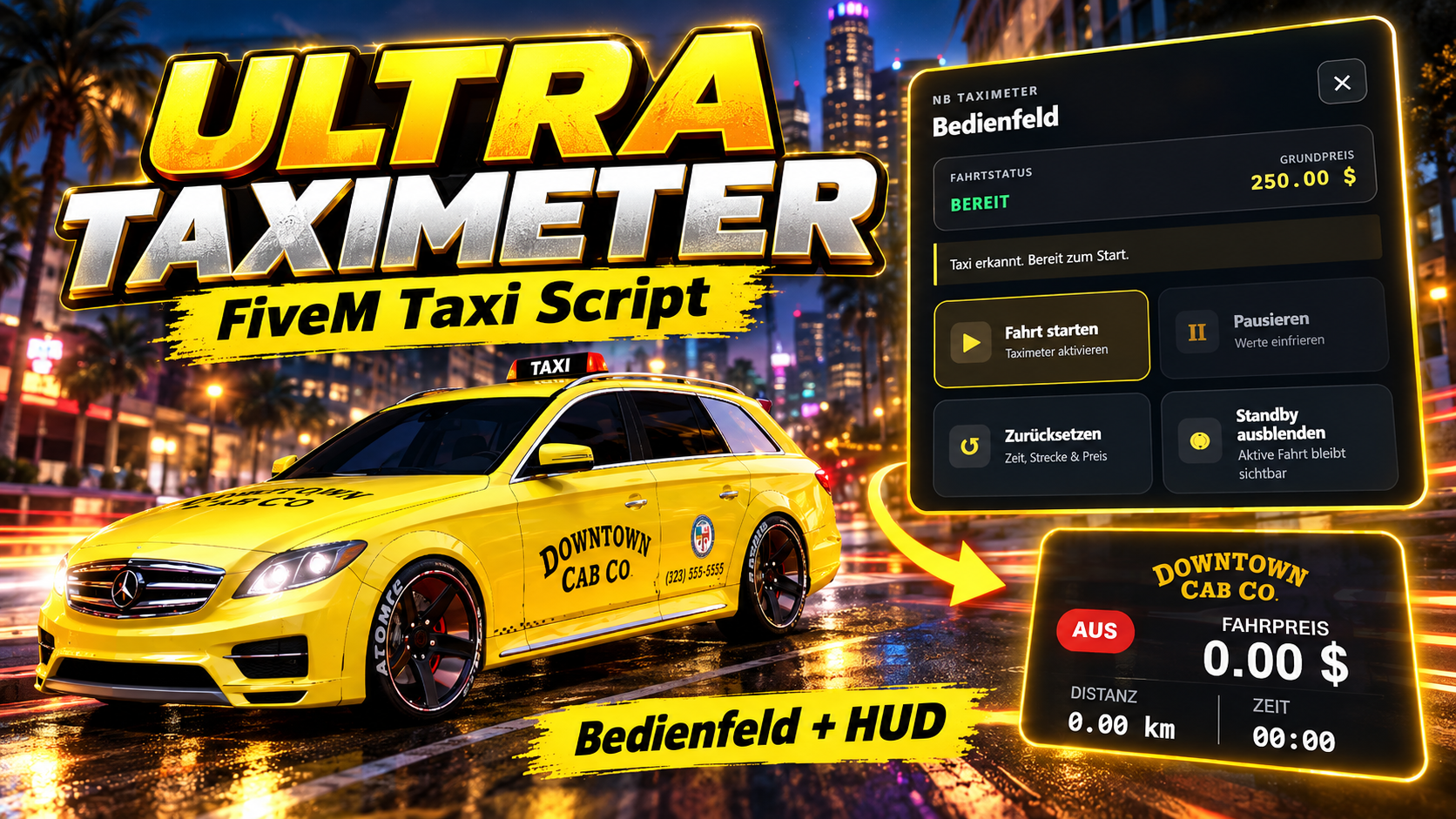 NB Taximeter – Advanced FiveM Taxi Meter | ESX, QBCore, Qbox & Standalone