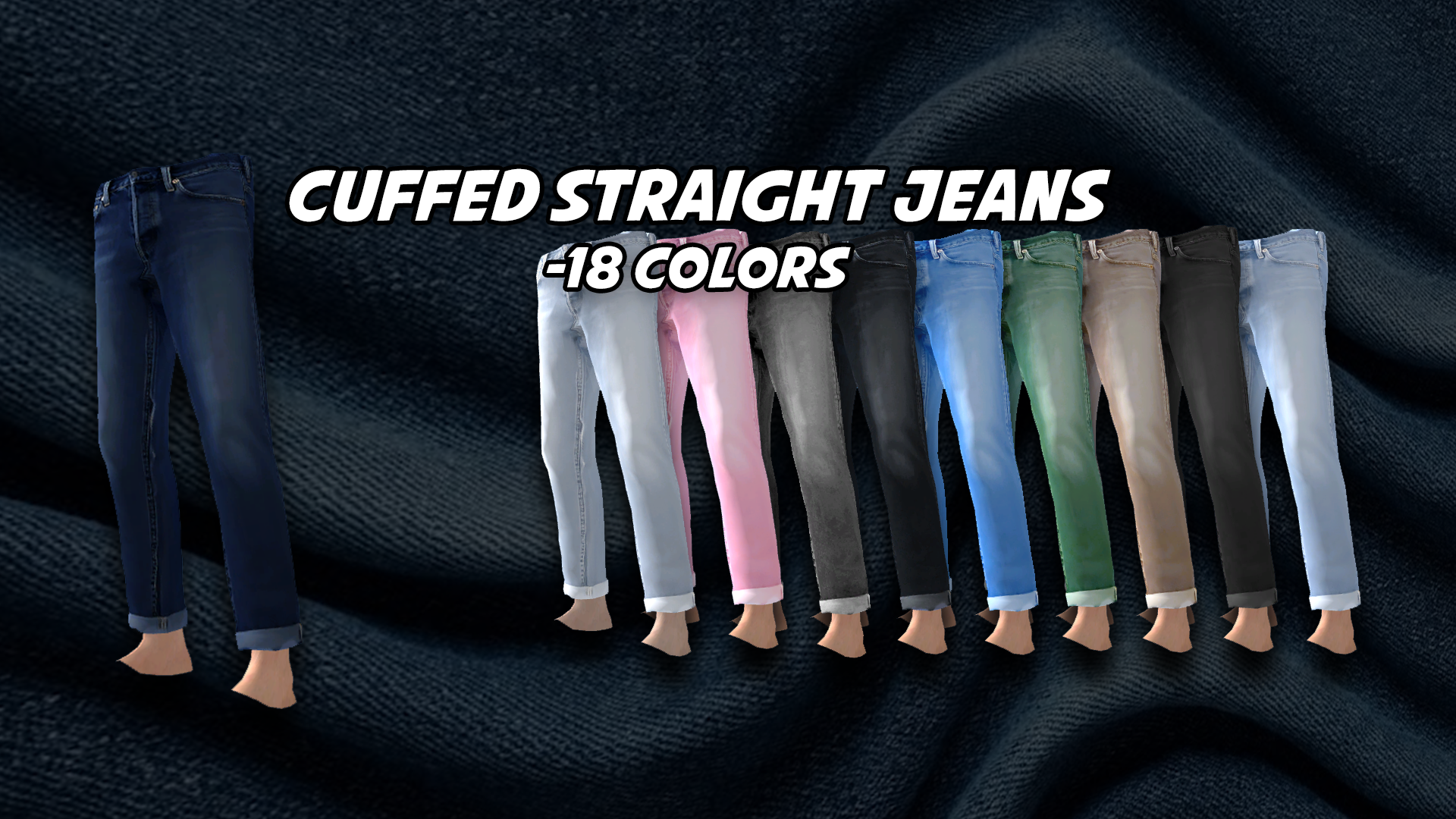 Male Cuffed Straight Jeans