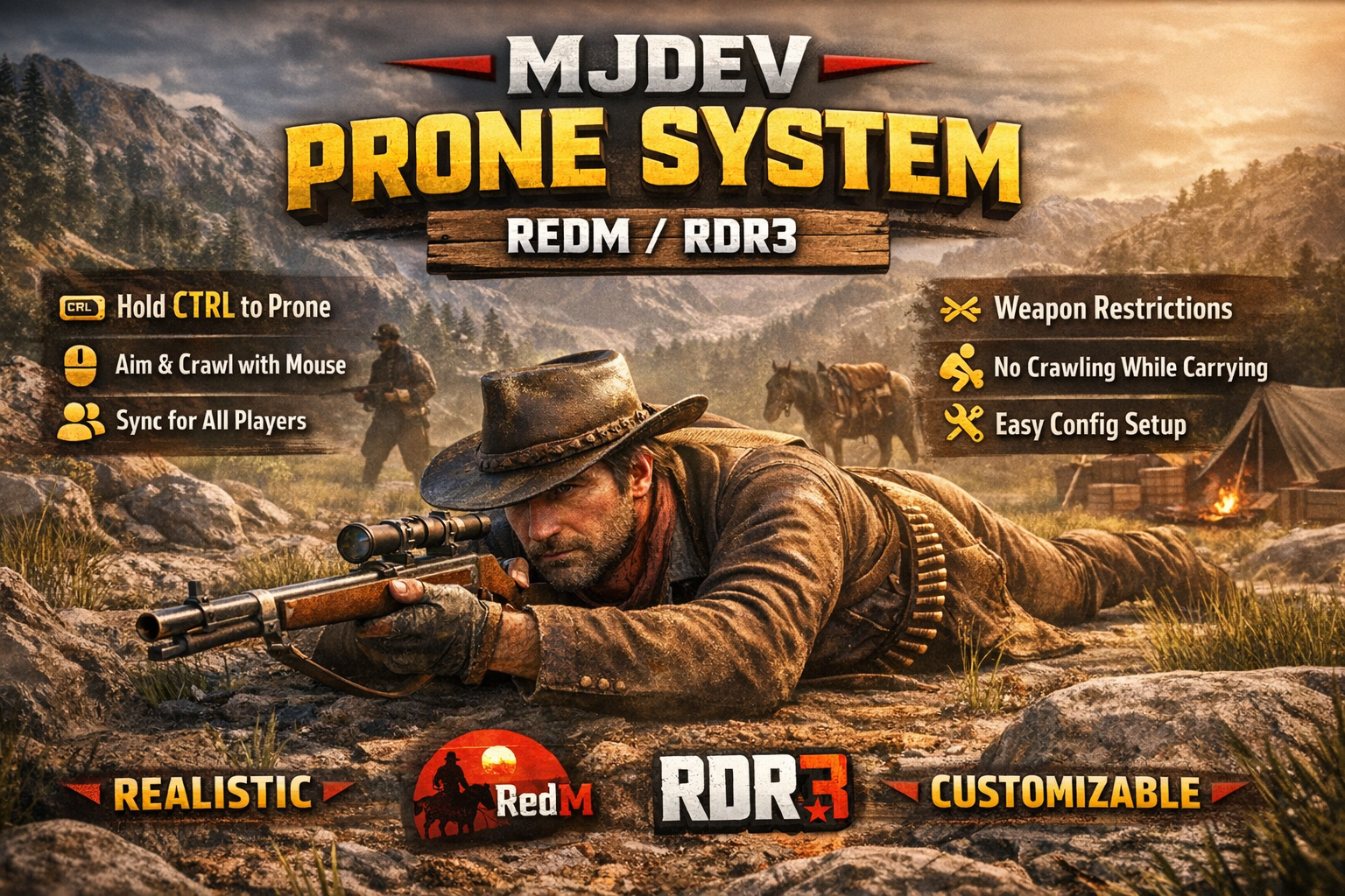 MJDEV PRONE SYSTEM | RedM / RSG / VORP