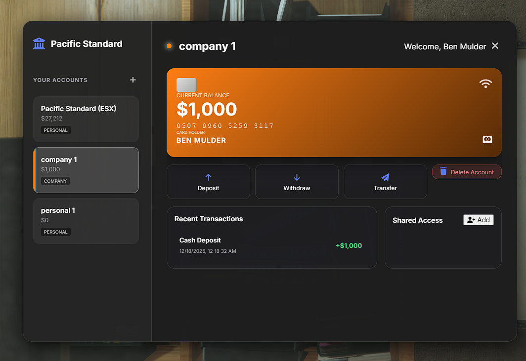 MulderDev - Bank Script Fivem [ESX]