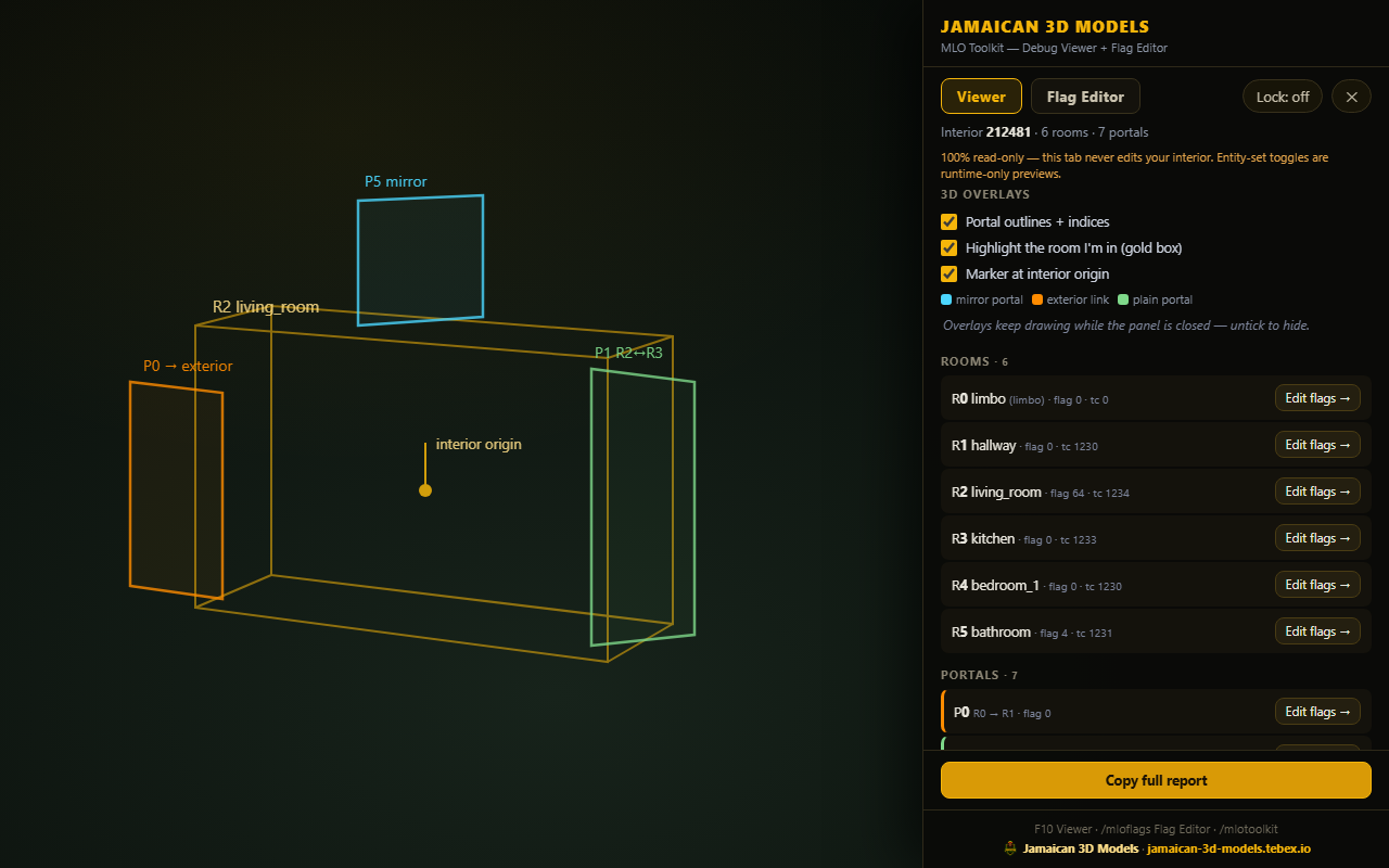 MLO Toolkit — Debug Viewer + Flag Editor In One Panel