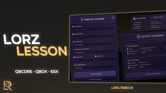 🎓 FiveM Lesson System | LORZ | 🧠 Level Up + Rewards + Character Growth