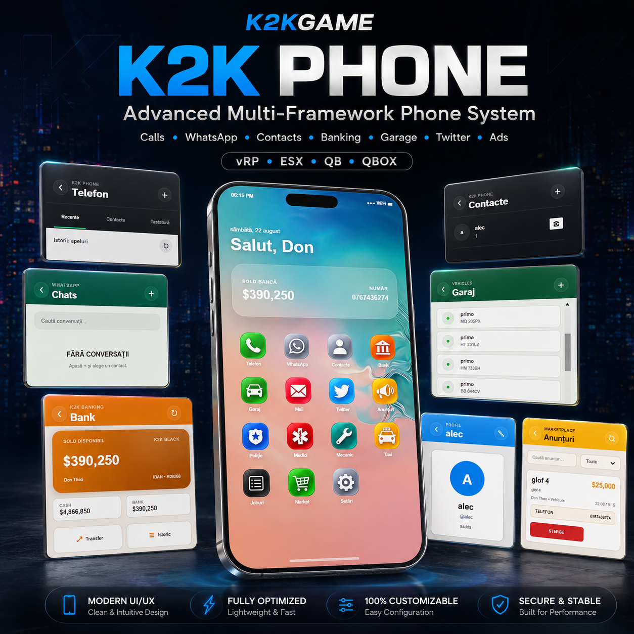 K2K Phone V3.6.4 | Premium FiveM Phone System | vRP / ESX / QB / QBOX