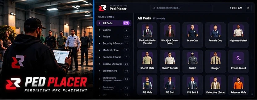 Ped Placer — Persistent NPC Placement for FiveM (Qbox)