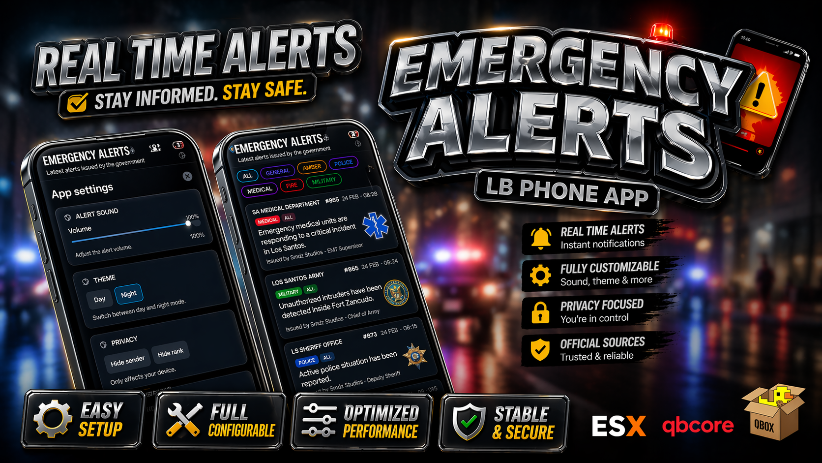 [ESX/QB/QBX] LB Phone APP - Emergency Alerts [OPEN SOURCE]