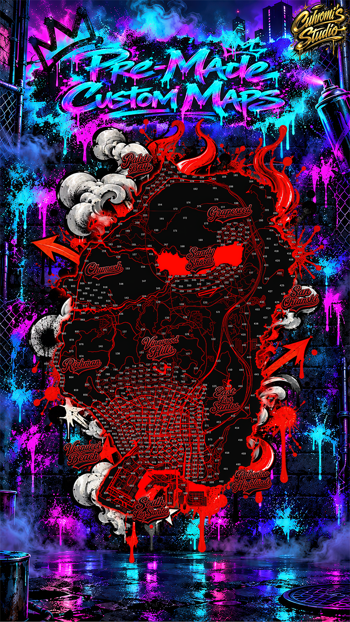 Pre-Made Minimap & Pause Menu Map [Theme 2 - Red]