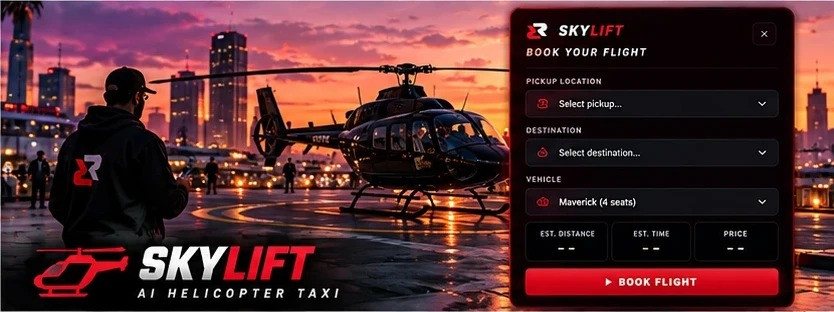 SkyLift — AI Helicopter Taxi for FiveM (Qbox)