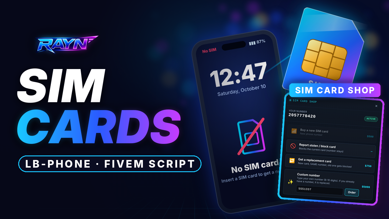 Rayn SIM CARDS – physical SIM cards for lb-phone