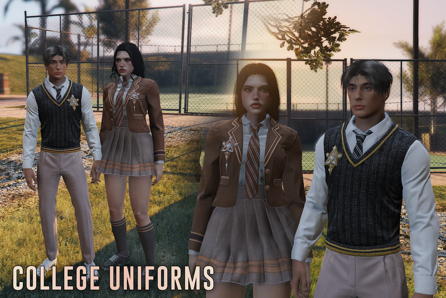 College Uniforms with Physics - 8 Color Variations