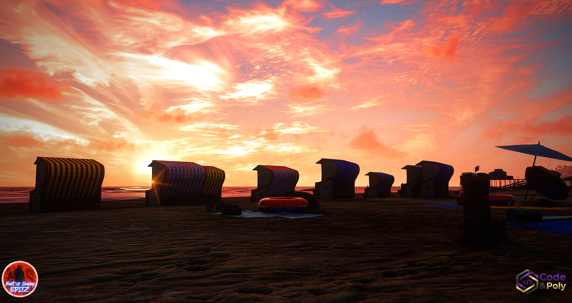 Code & Poly Strandkorb Prop set