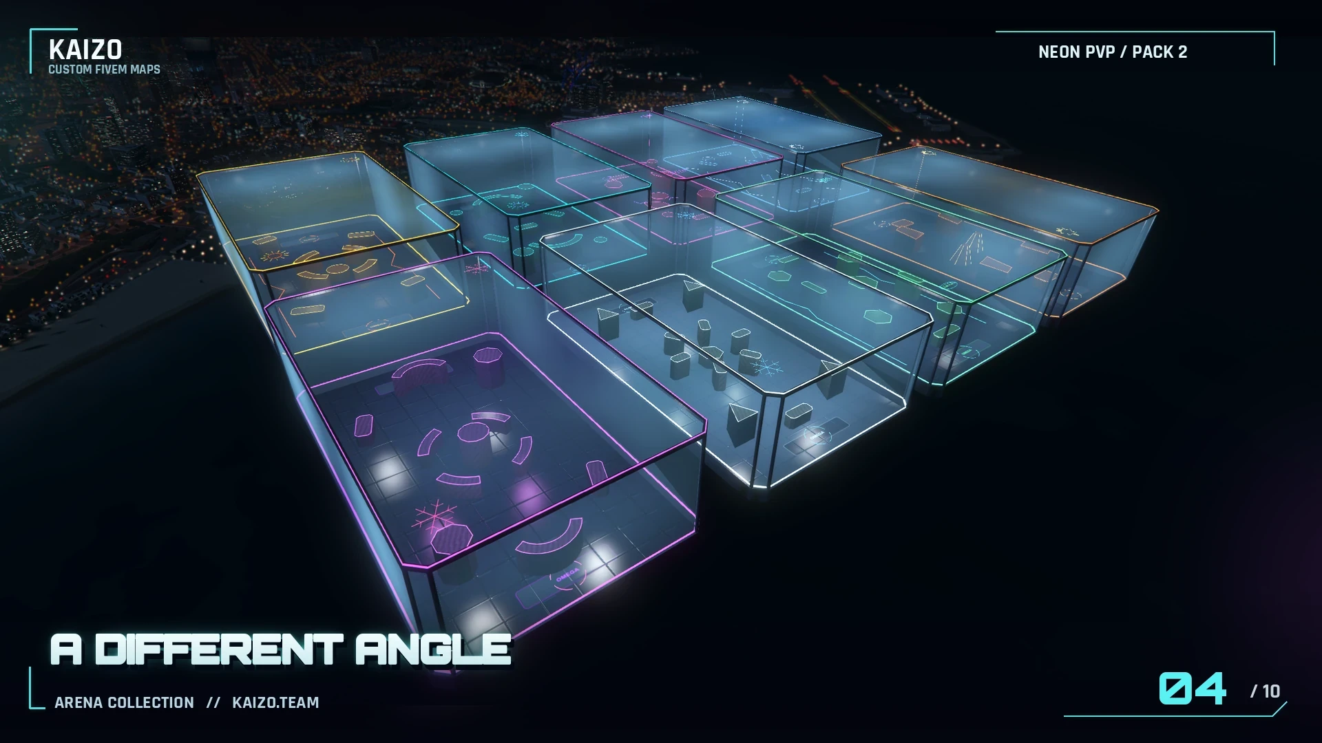 FiveM Neon PVP Map Pack 2 | Multicolor Arenas | KAIZO