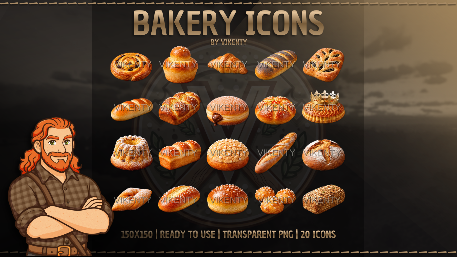 Bakery  Food Icons x20 | 01