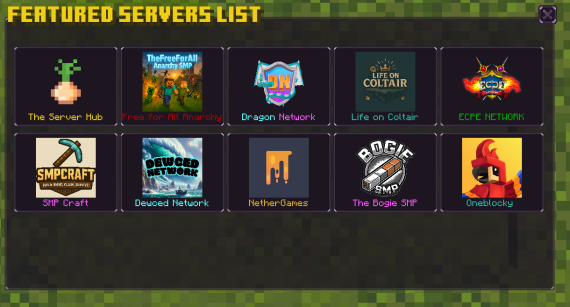 Featured Server Listing