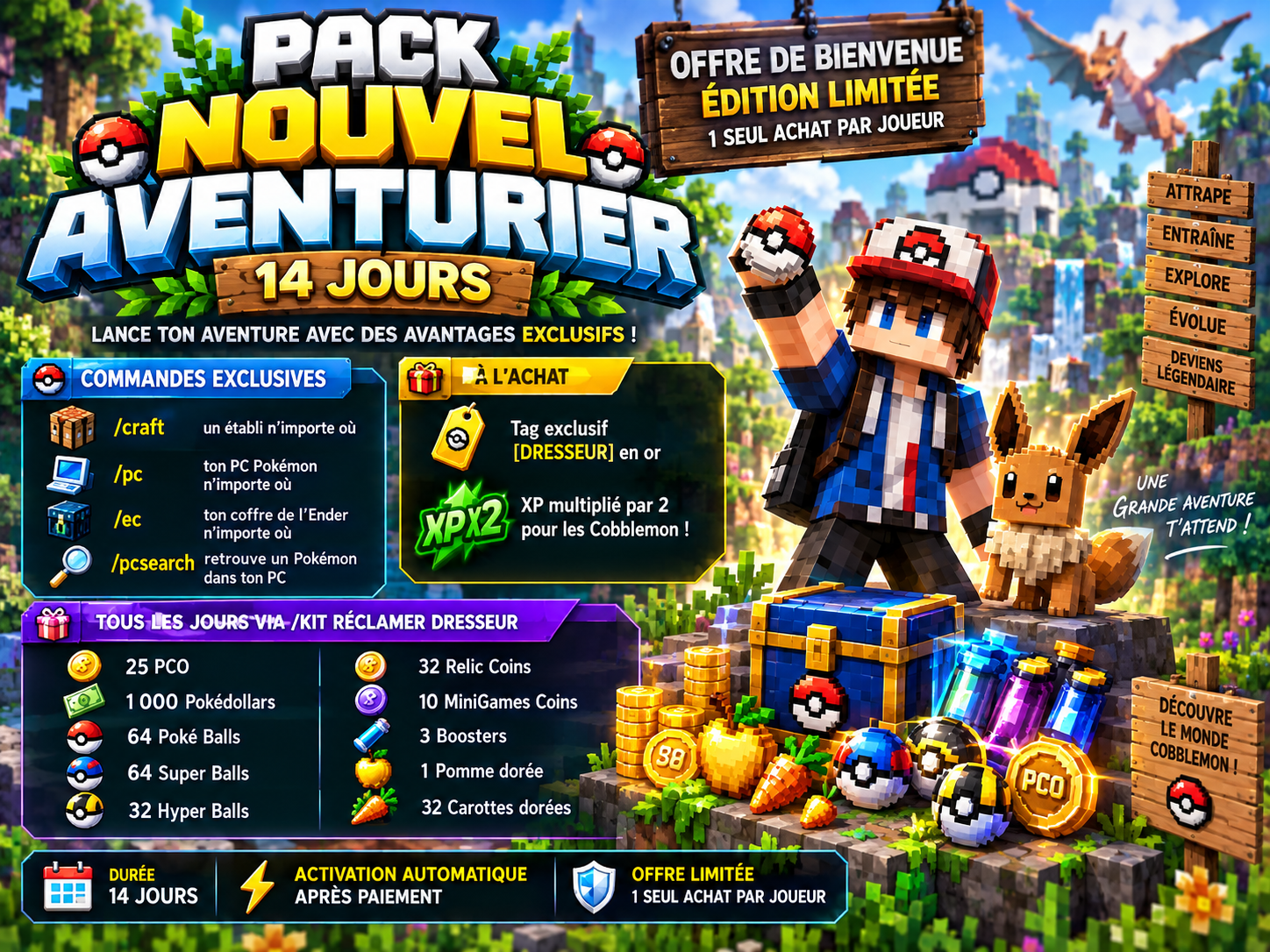 🌍 PACK NOUVEL AVENTURIER – 14 jours