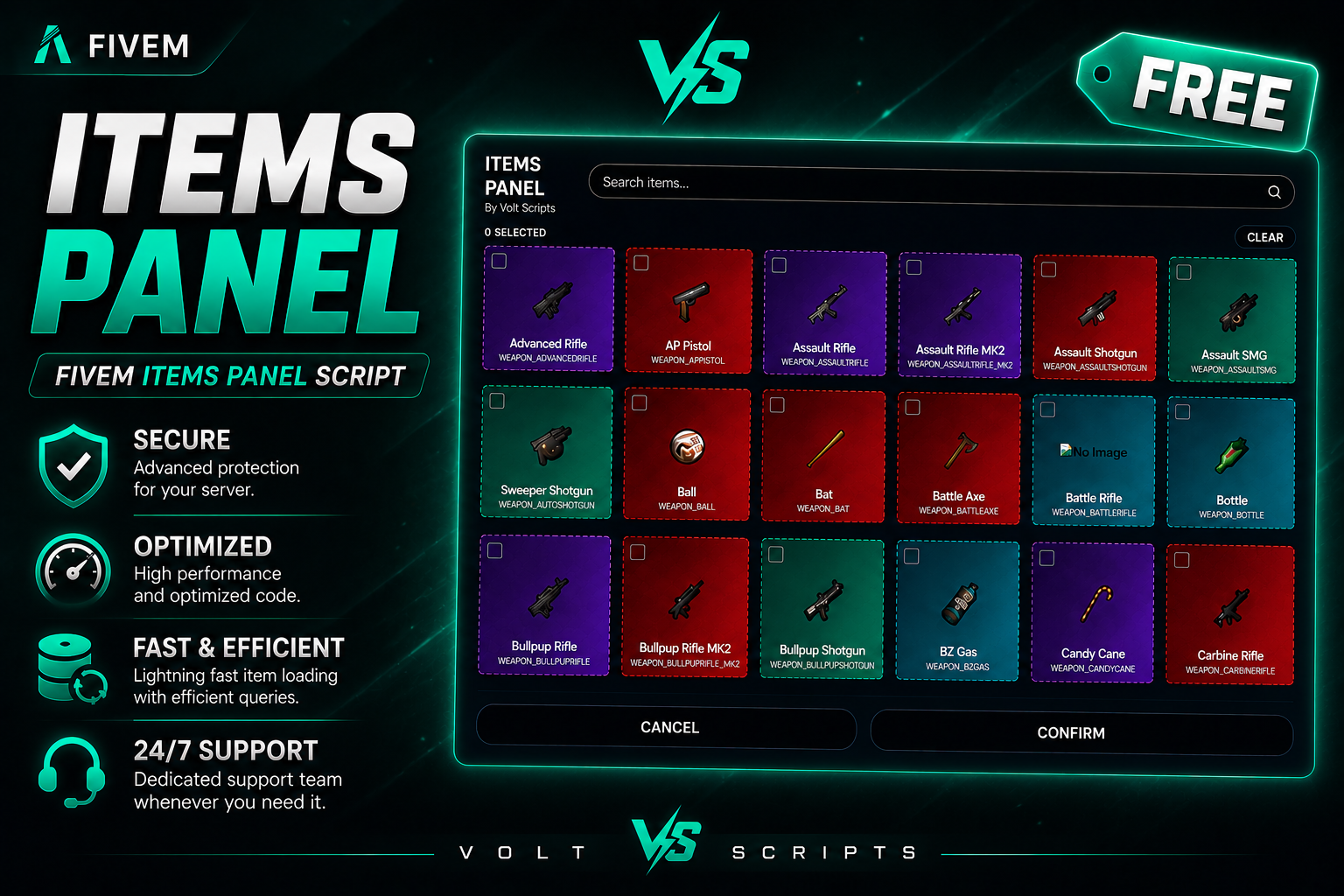 Items Panel (ESX/QB/QBOX)