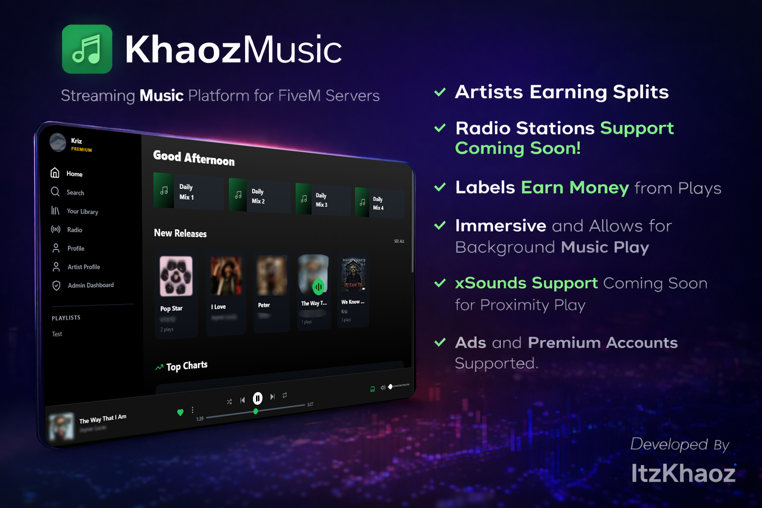 Khaoz Music - The Ultimate Music System [QBCore]