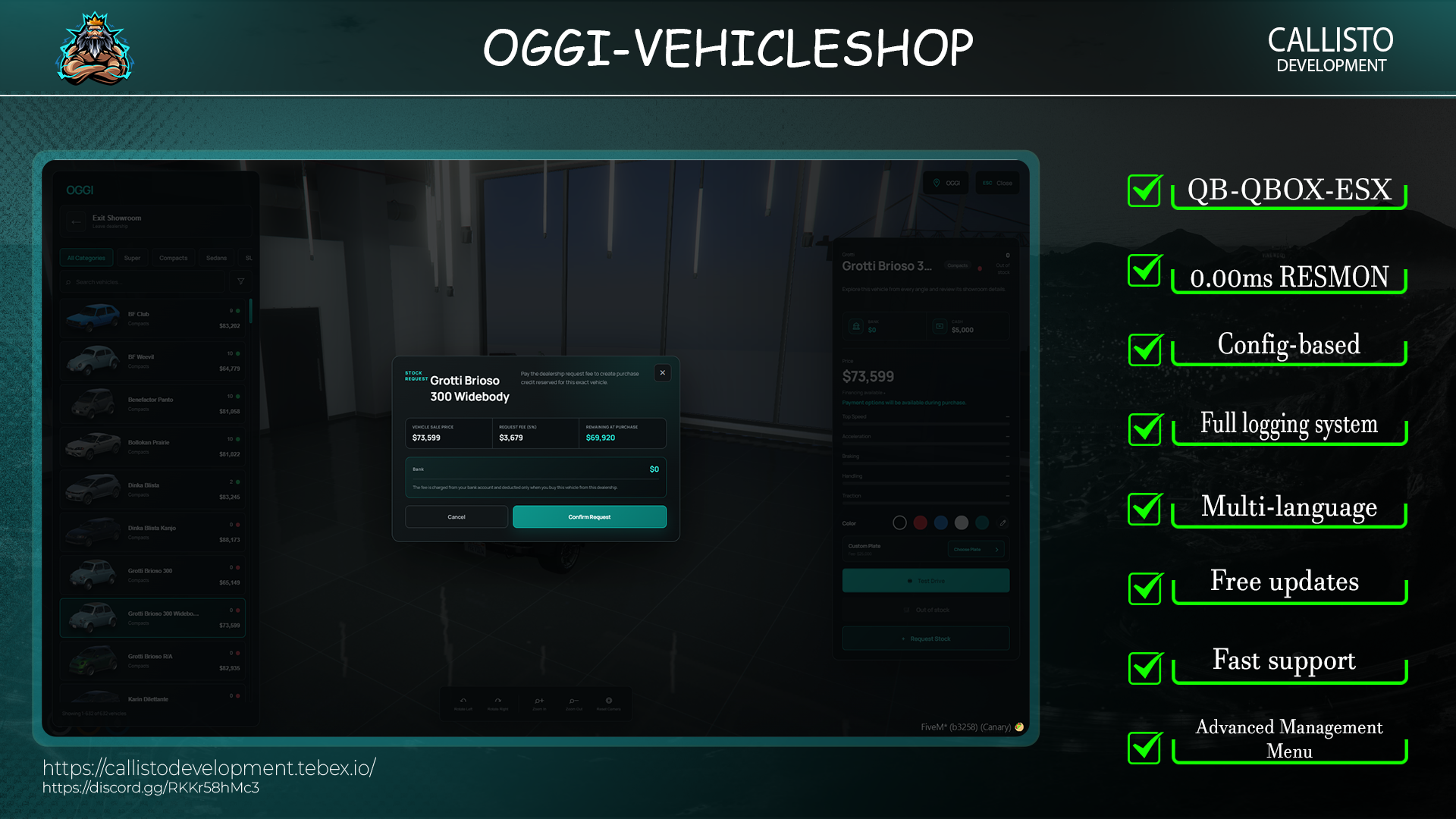 Advanced VehicleShop Script for QBCore/QBox/ESX (Escrow)