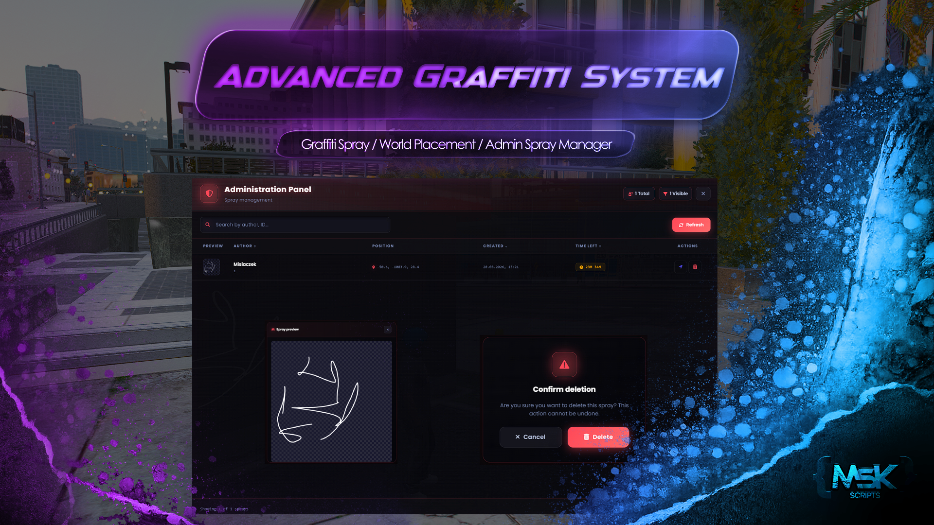 Advanced Graffiti System Escrowed [ESX, QB, QBOX, STANDALONE]
