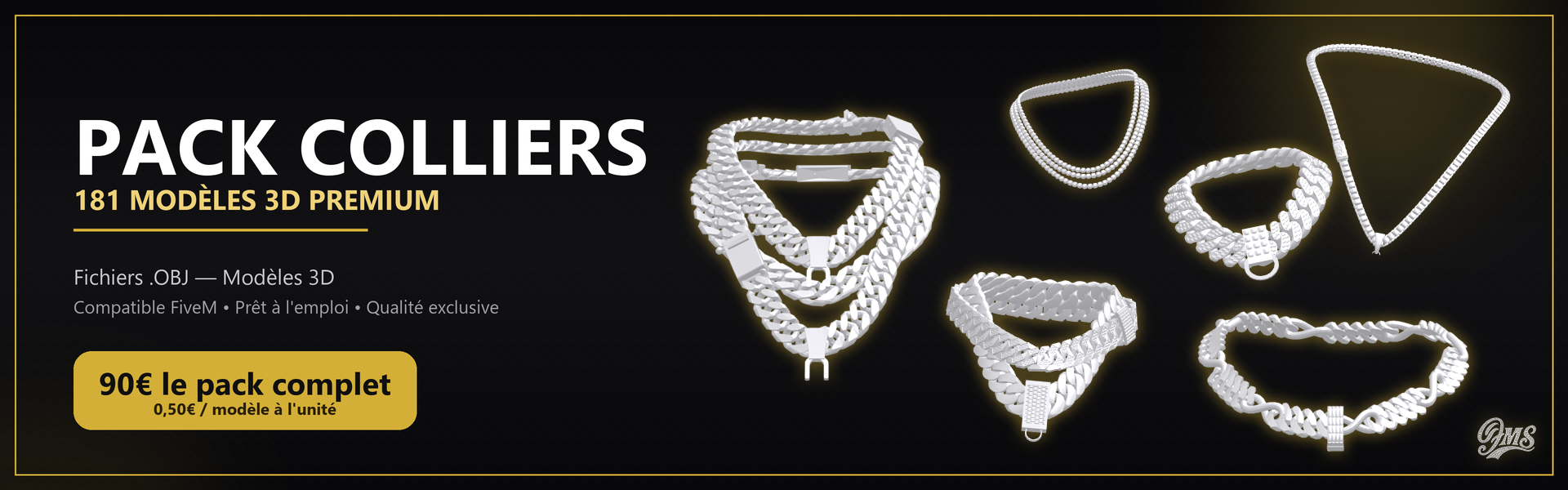 Pack Colliers — 181 Modèles 3D Premium