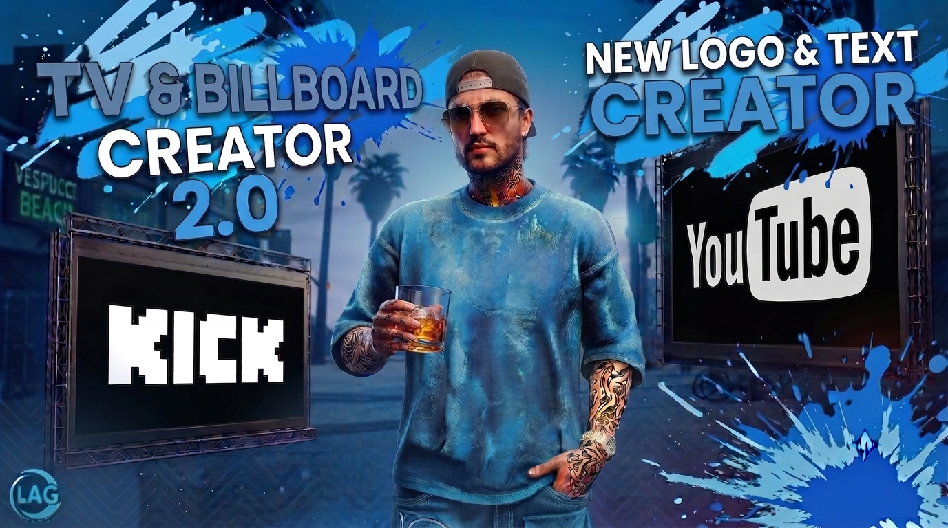 0Lag Tv & Billboard Creator 2.0 | [ESX,QB,QBOX] | New Logo & Text Creator