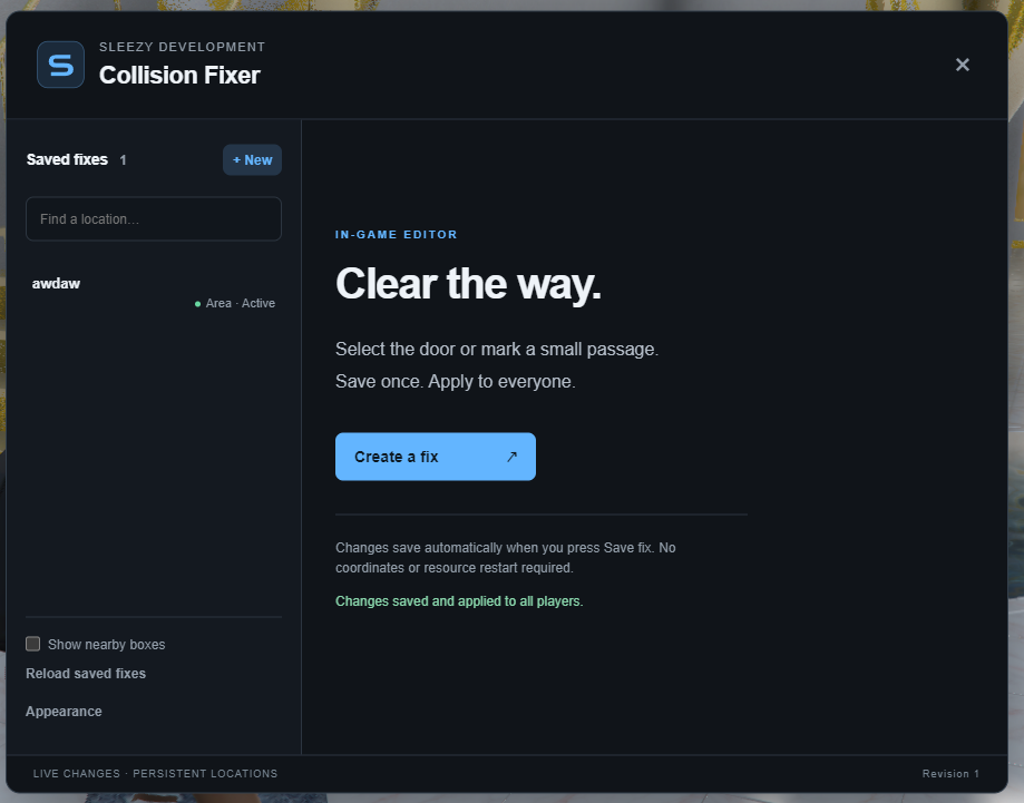 Sleezy Development • Advanced Collision Fixer (ESX, QBCore, Qbox, & Standalone)