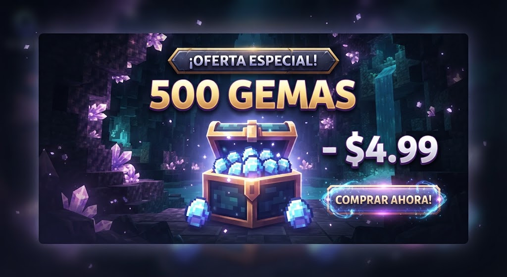 💎 PAQUETE BÁSICO: 500 GEMAS 💎