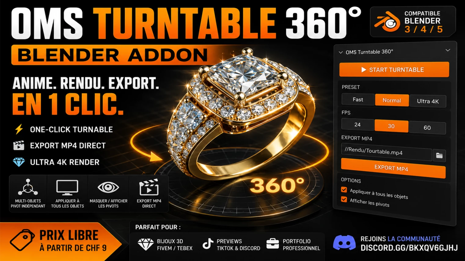 OMS Turntable 360 ADDONS BLENDER