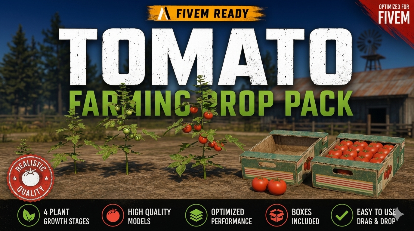 Realistic growing Tomato Farming Prop Pack for FiveM
