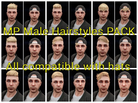 9 hairstyles - Pack MP Male (18-26)