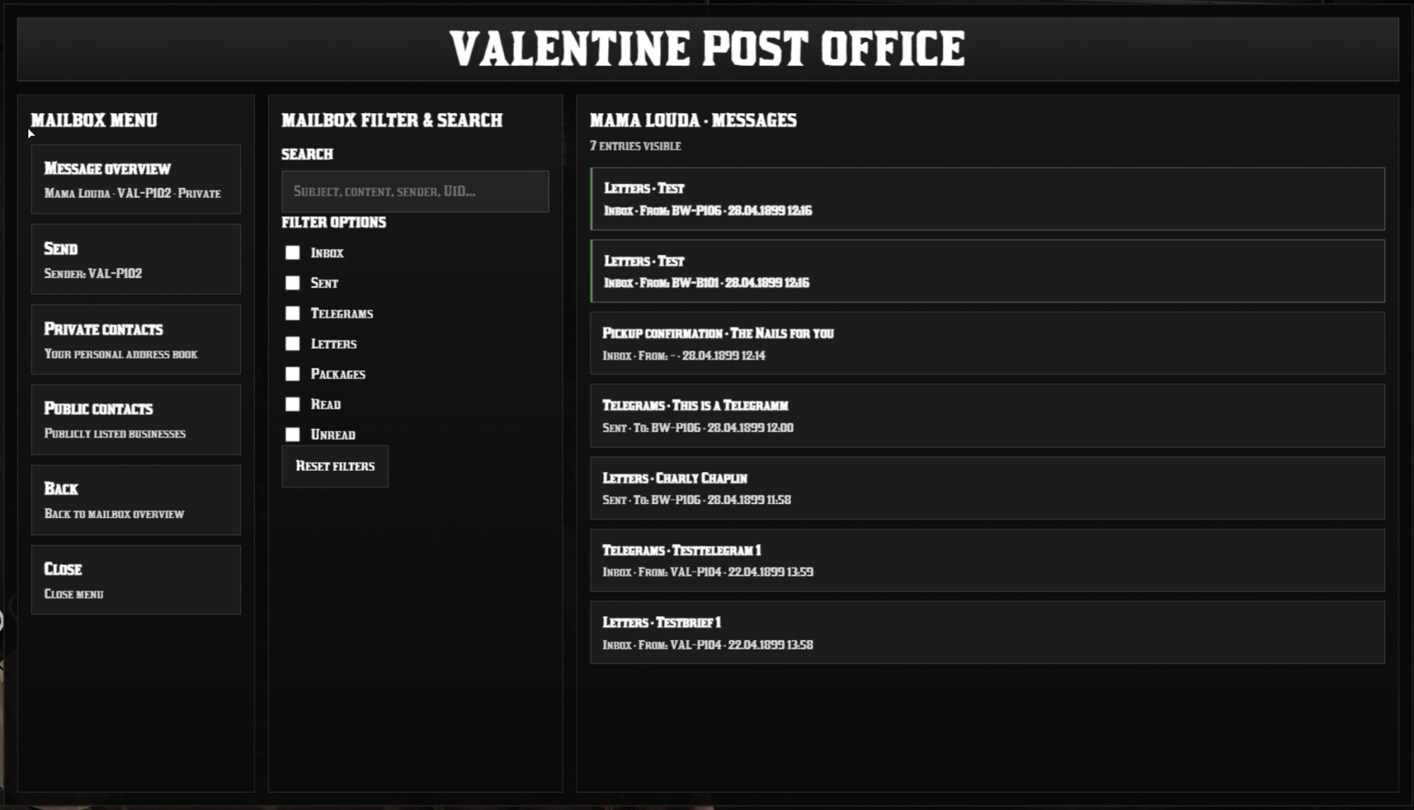 MF_Postal_Service - An immersive Mailing Script