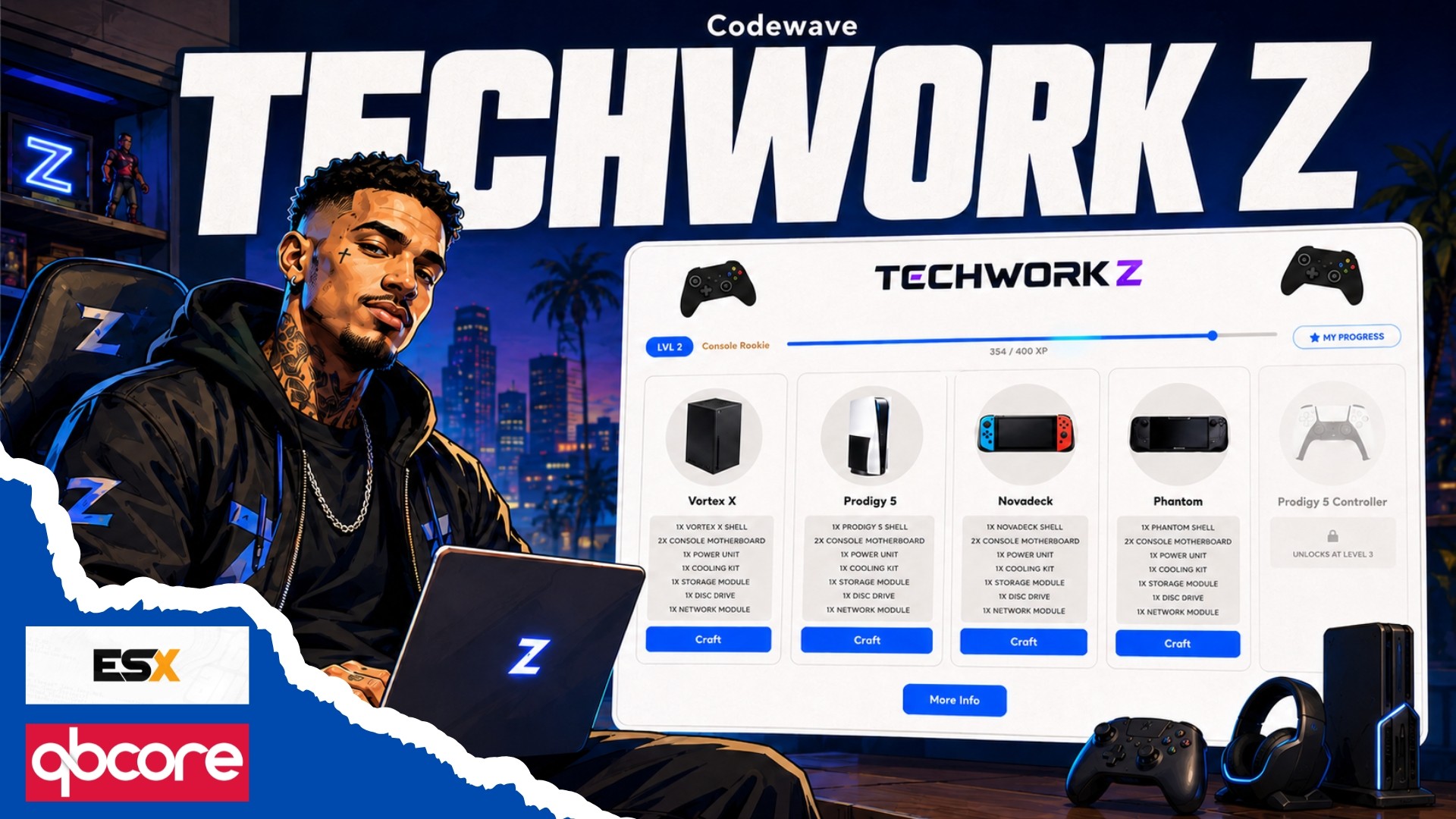 [ESX/QB] Codewave - TechWorkz Consoles V2