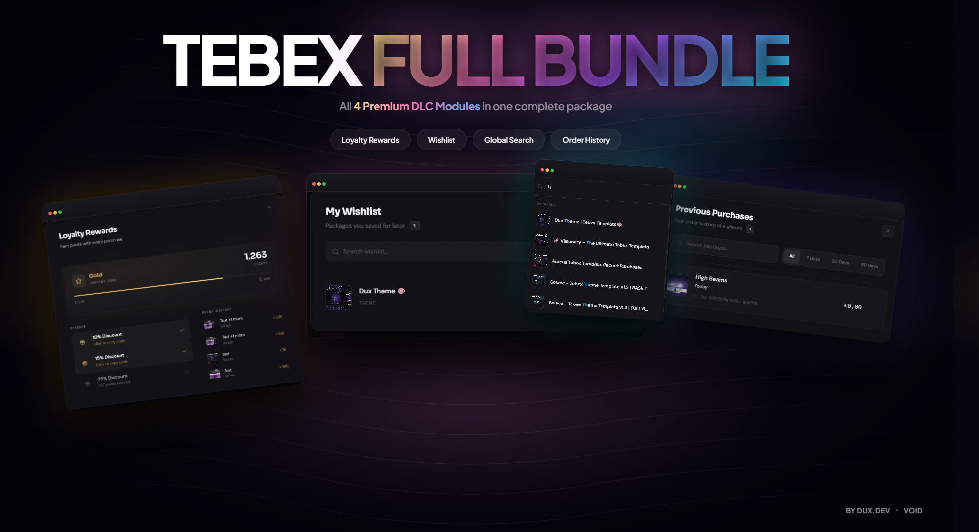 Solace DLC: Full Bundle | Solace - Tebex Theme Template
