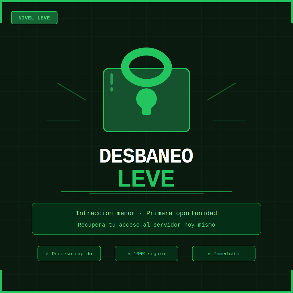 🔓  Desbaneo leve