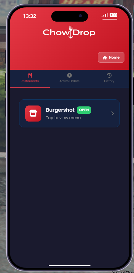 Chow Drop Food Delivery