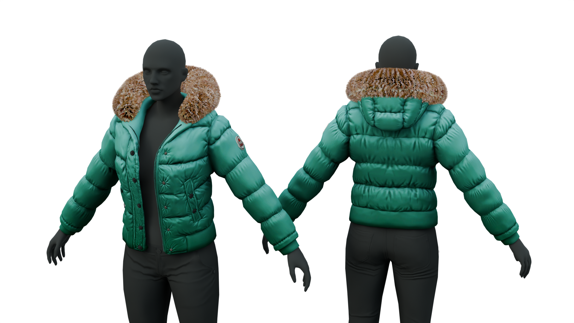 Puffer Jacket FiveM 3D Clothing Assets – Outfit-Vorschau 2