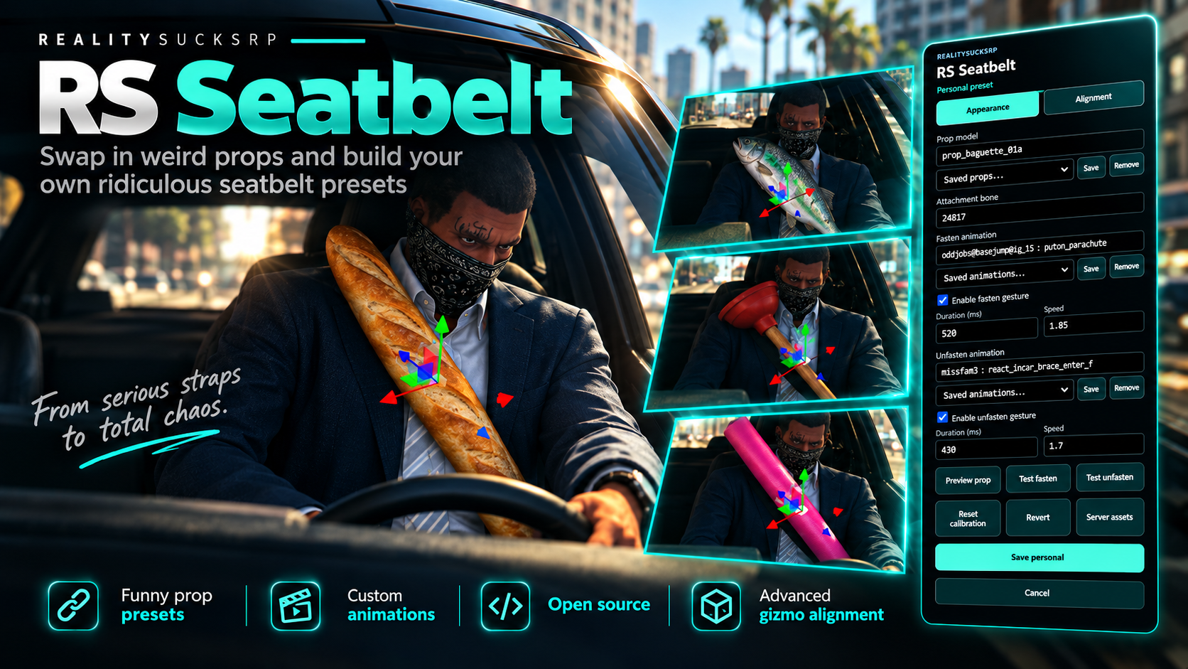 RS Seatbelt — Animated Seatbelt and Harness System Builder