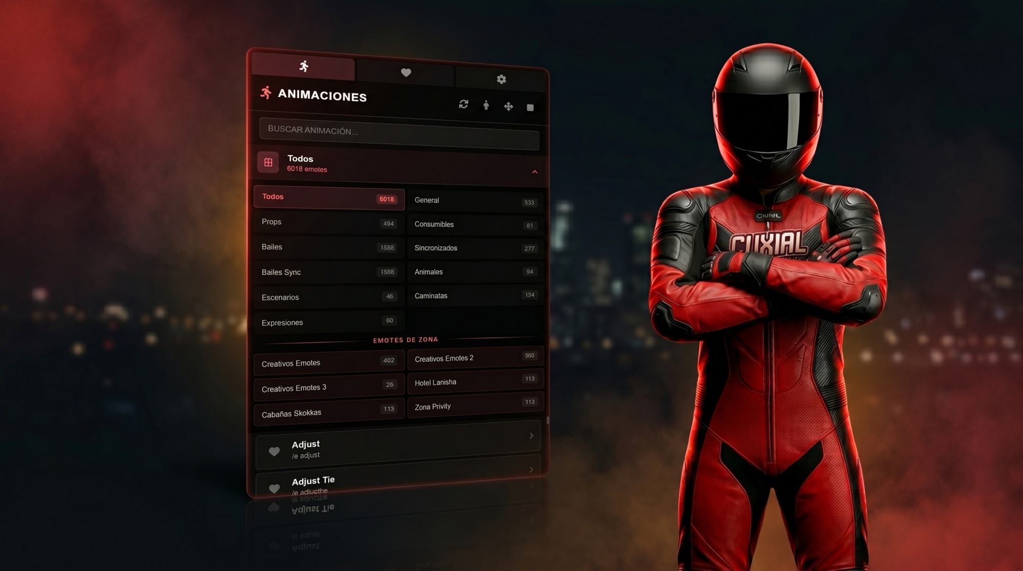 Cuxial Emote Menu v2.0 — Emotes + Relations + Photo Mode