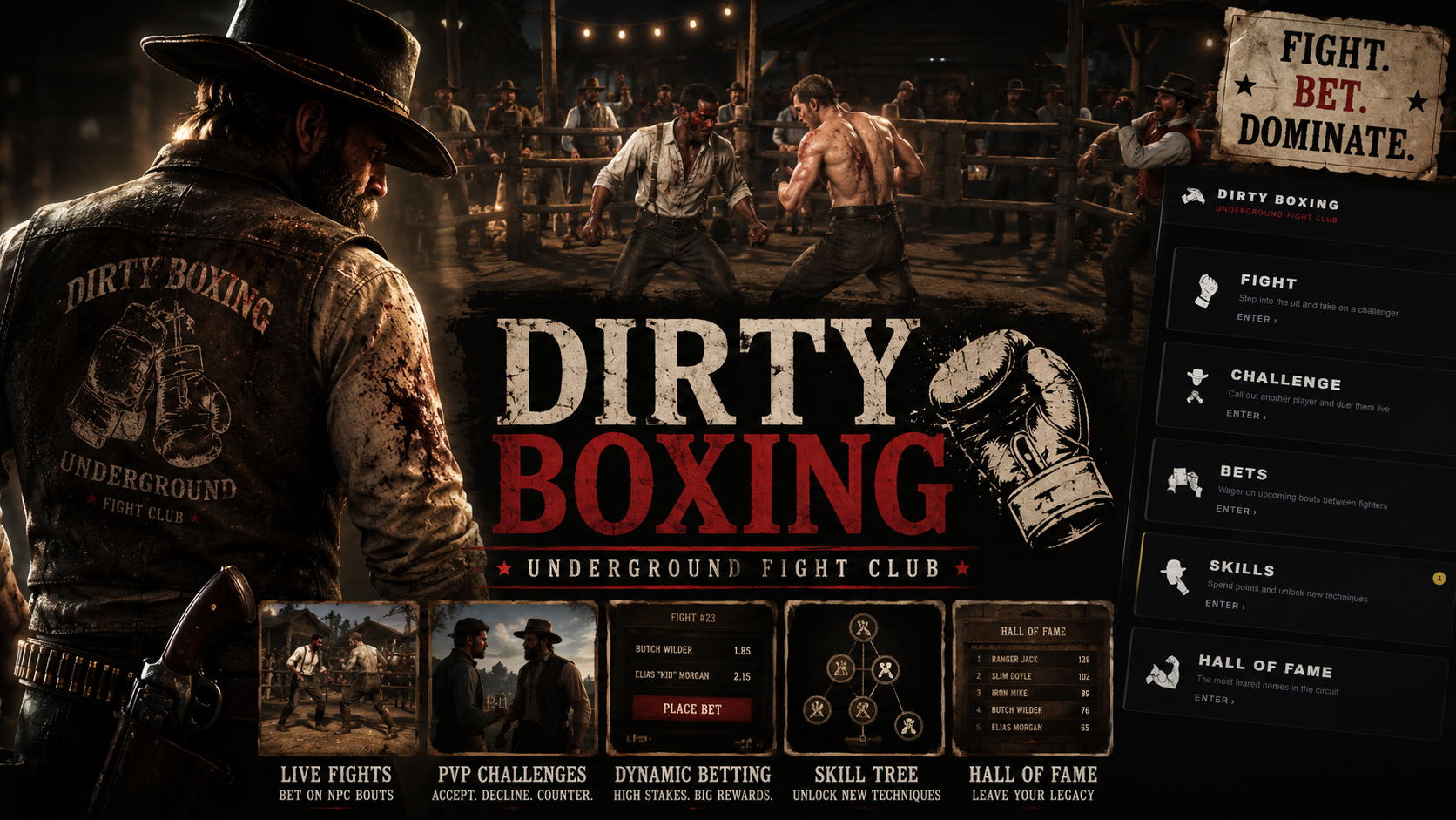 Dirty Boxing  | REDM |  RSG-Core |  VORP-Core | OpenSource