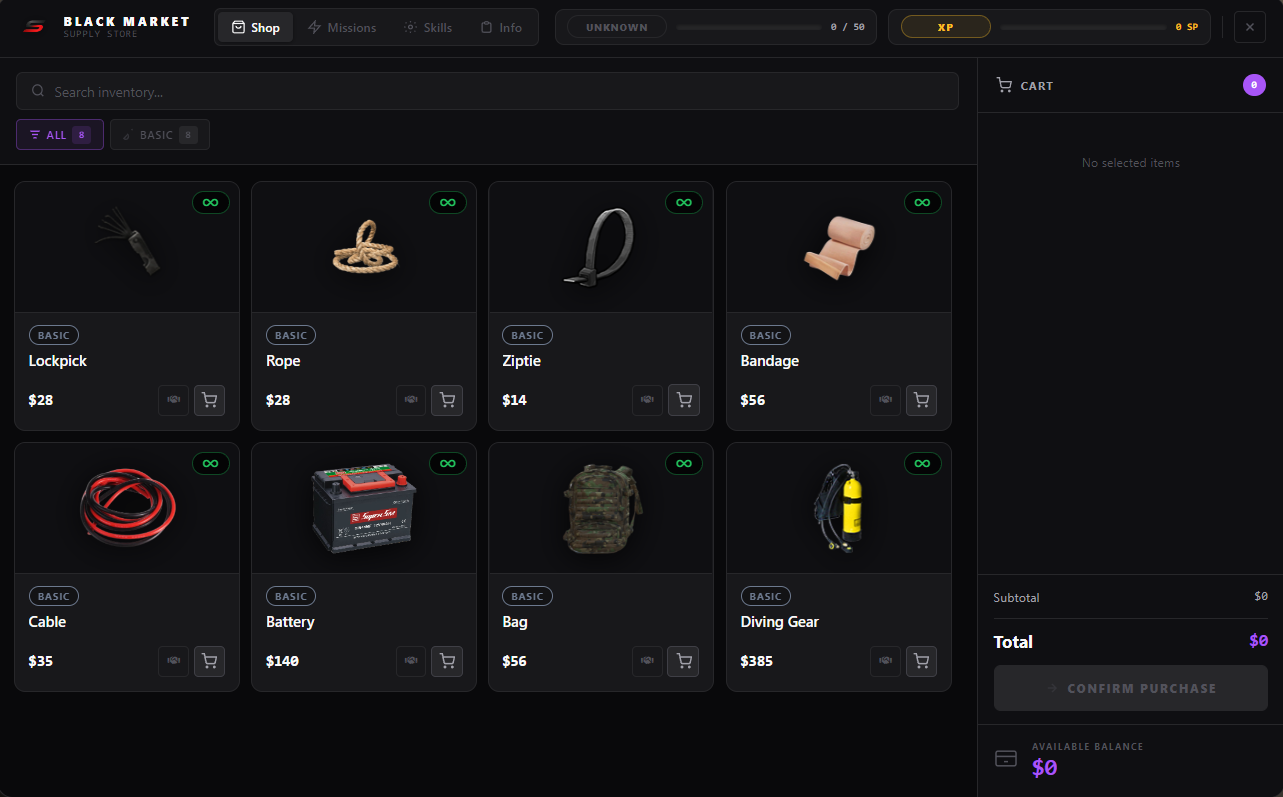 ESX | QBcore Black Market