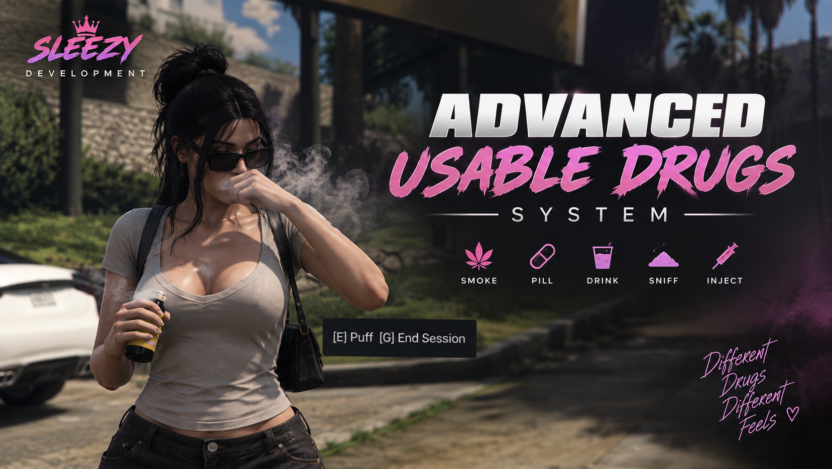 Sleezy Development • Advanced Usable Drugs System (ESX, QBCore, Qbox, & Standalone)