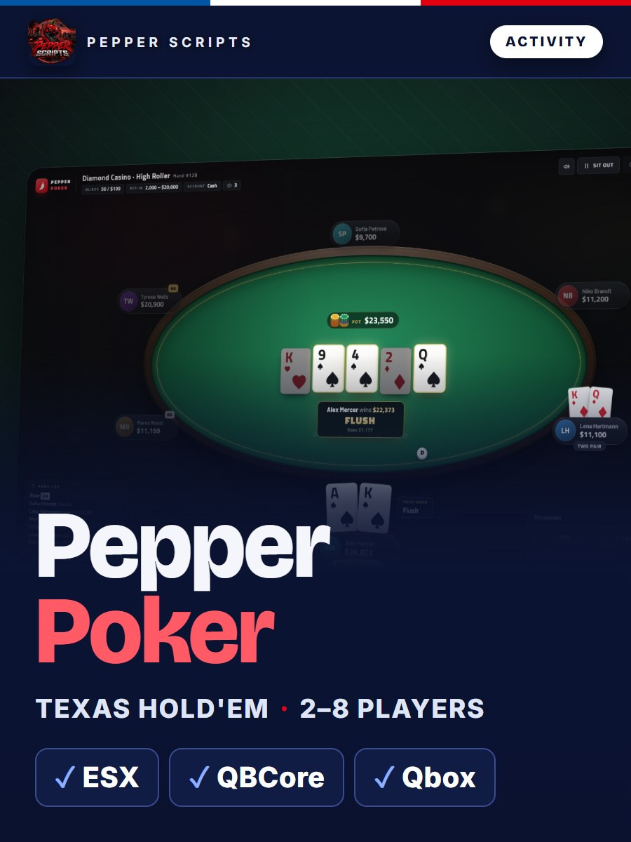Pepper Poker – FiveM Texas Hold'em Script